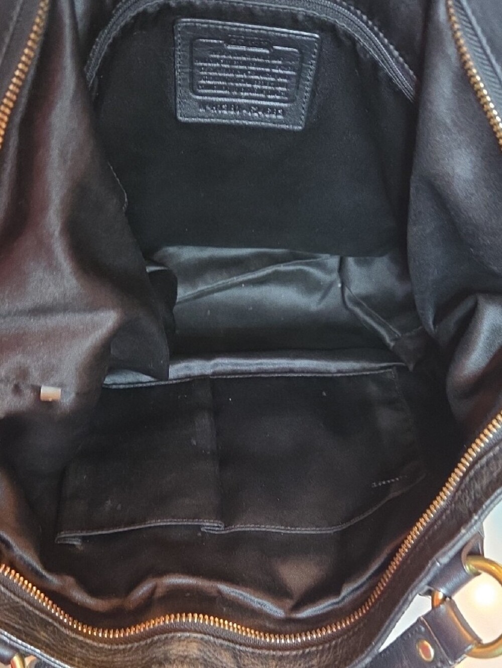 Coach Campbell Belle Carryall Shoulder Black Leather Bag - Style F24683 - Picture 8 of 12